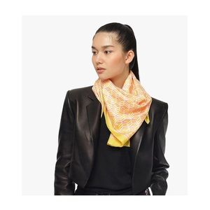 MCM Cubic Monogram Silk Scarf Yellow NWT